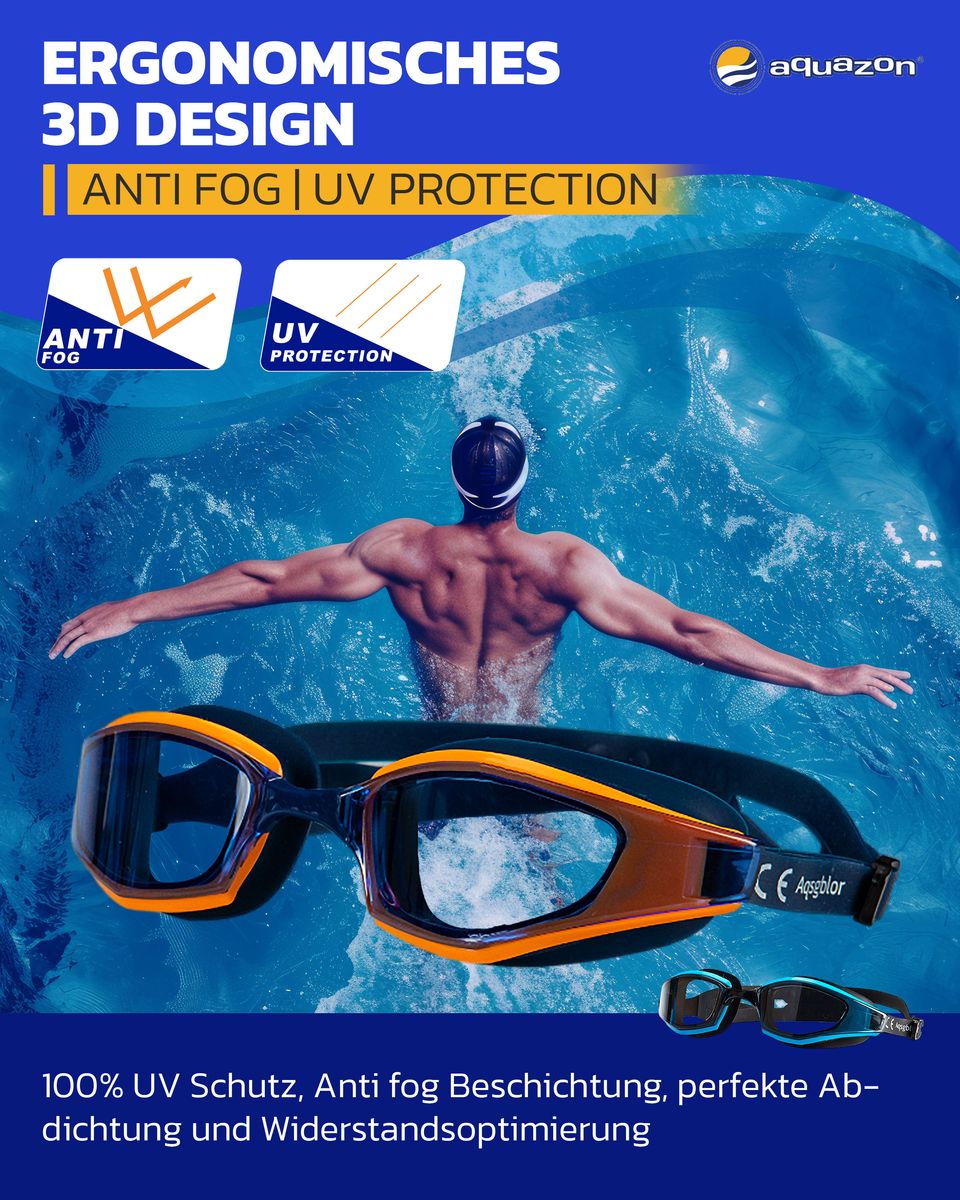 AQUAZON Speed Schwimmbrille für Erwachsene und Jugendliche