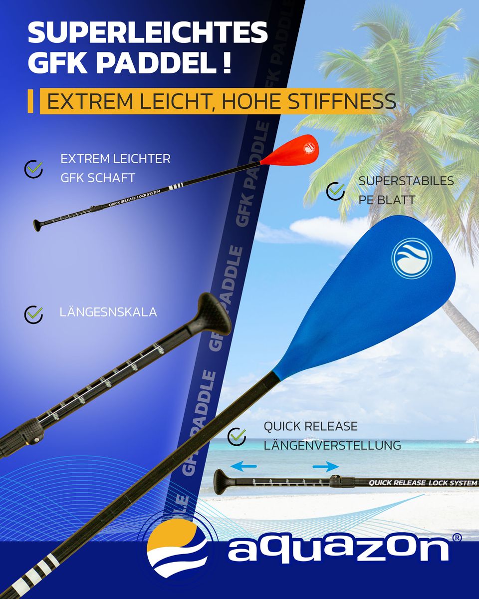 SUP Stand up Paddling Board GLIDER AIR 345 11'3 GFK Paddel Allrounder